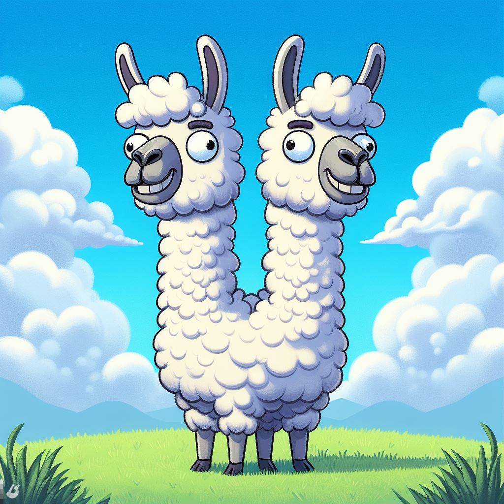 Dicephal logo llama with two heads