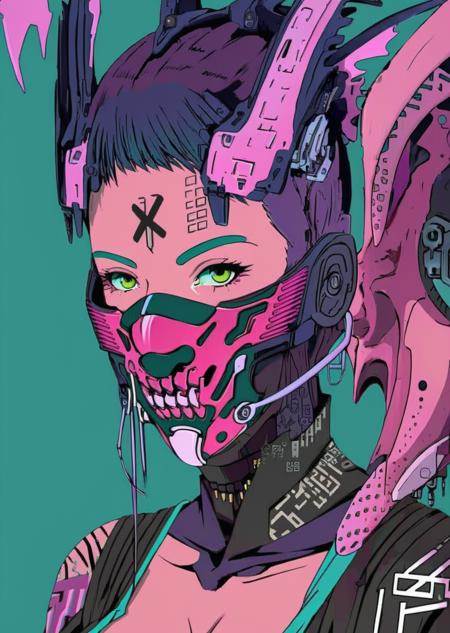 neon anime cyber punk girl
