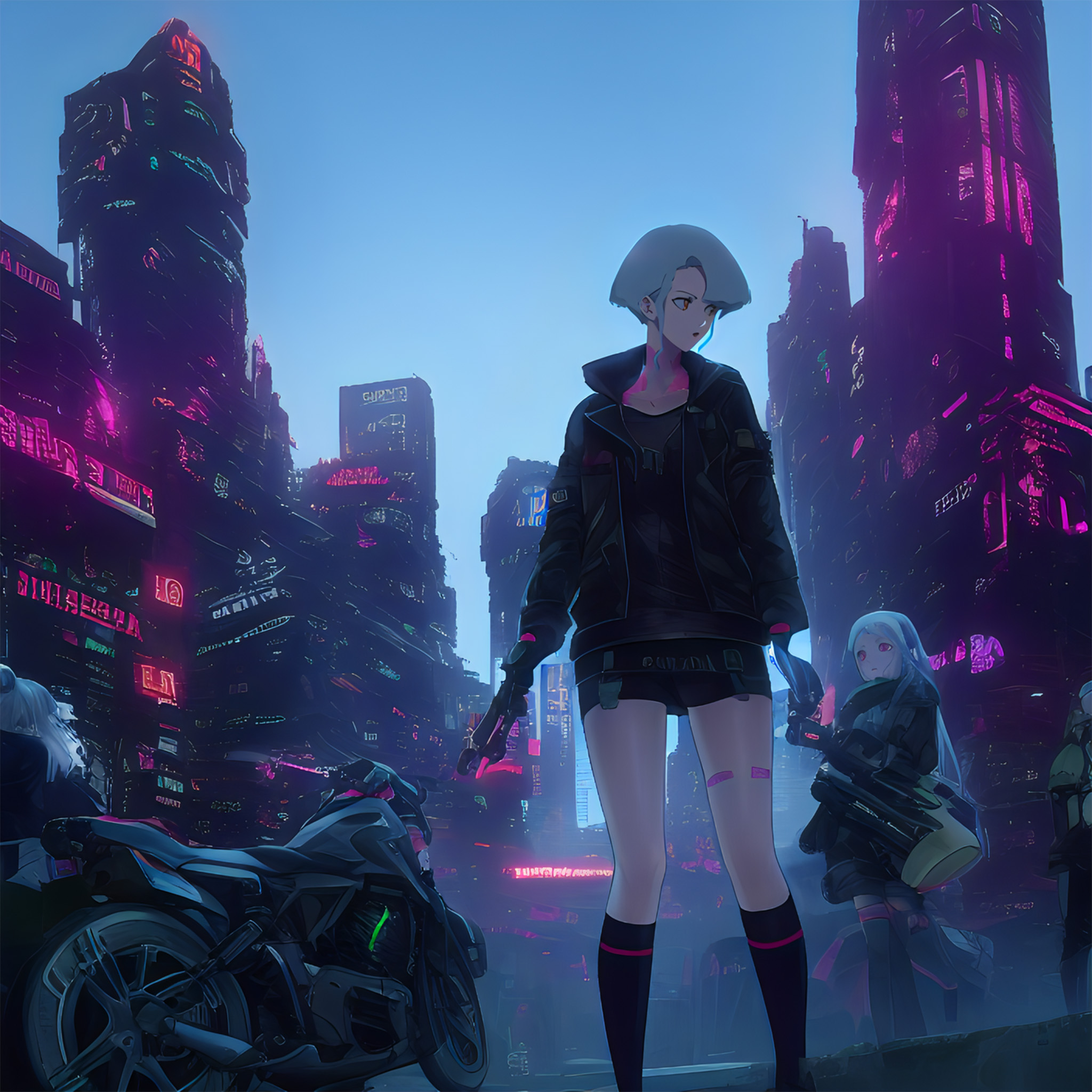 fashion, cyberpunk, anime, game, characters reference, Stable Diffusion