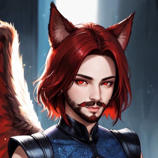 Red haired catboy beard