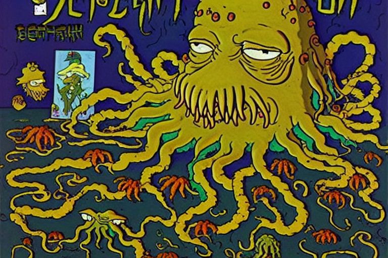 00435-2356021373-The Cthulhu Simpsons, based on H.P Lovecraft stories, John Philip Falter, Very detailed painting.jpg