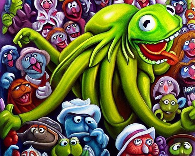 00082-2735848580-A painting of  Cthulhu as a muppet, very detailed, clean, high quality, sharp image, based on H.P Lovecraft stories.JPG