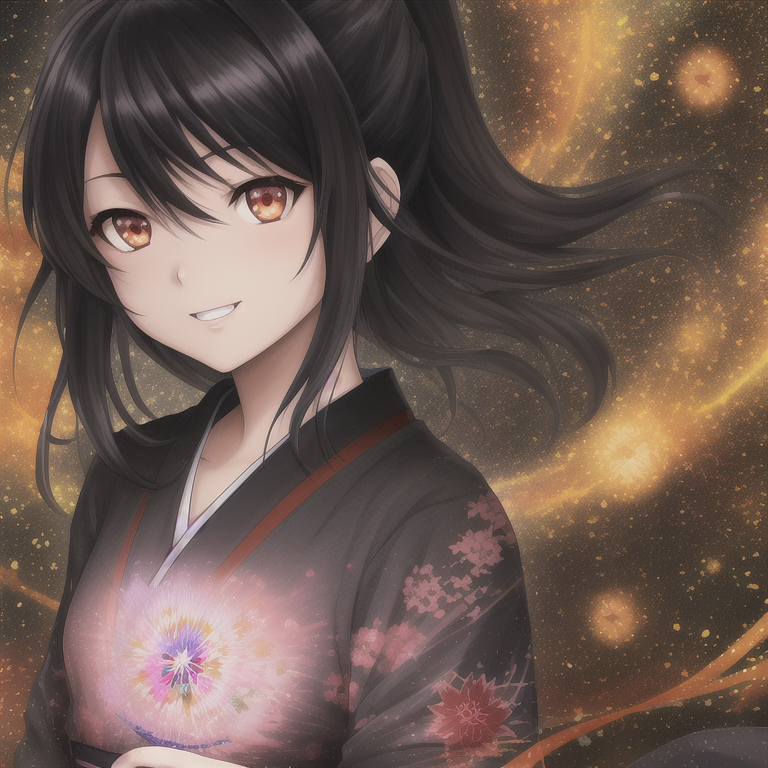00068-69522375-art by yaguru magiku, A teenage girl wearing a black yukata, angry smile, in the style of Kyoto Animation in the 2010s, official.png