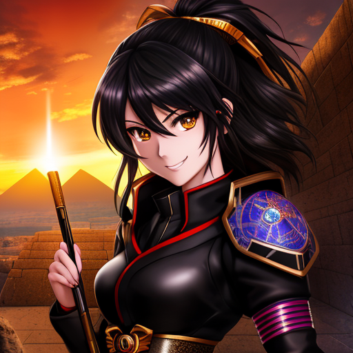 00205-1319183938-art by yaguru magiku, A teenage girl wearing a black western knight armor, angry smile, in the style of Kyoto Animation in the 2.png