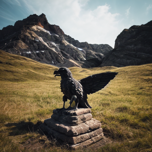 Condor statue in Torres del Paine landscape