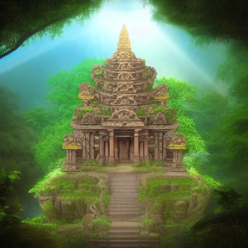 Ancient Temple in a Lush Jungle