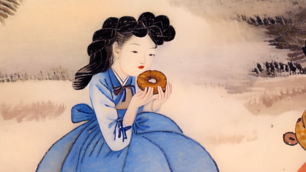 a girl eating donuts