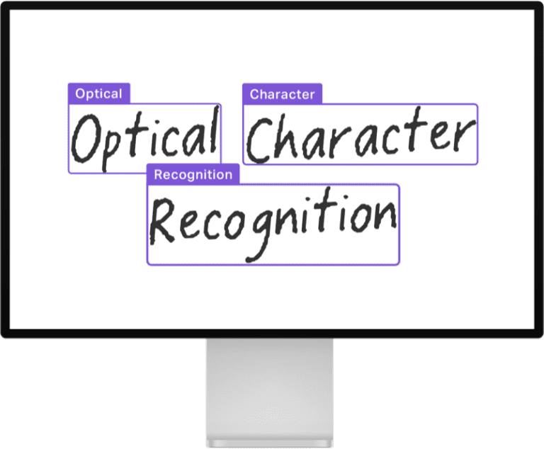 Handwriting text Optical Character Recognition. Concept meaning