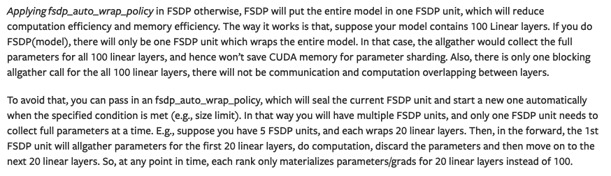 FSDP 自動包裝策略的重要性