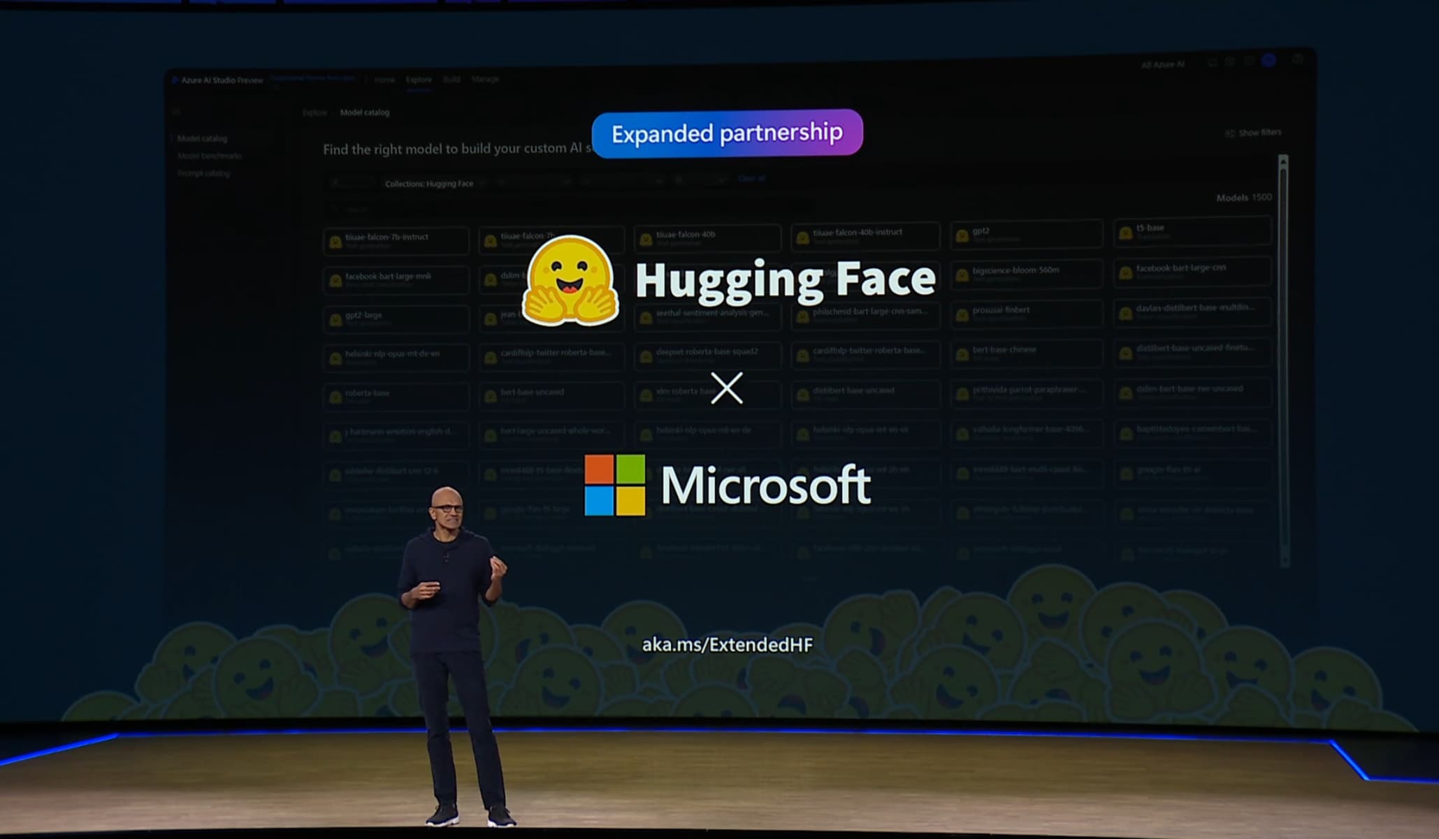 MS BUILD Keynote announcement Hugging Face