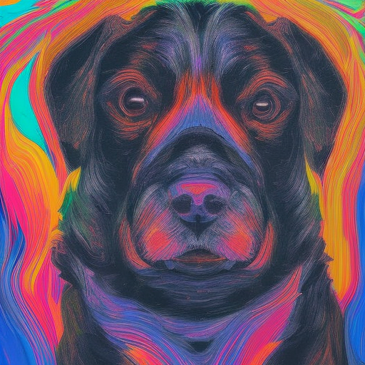 portrait of a dog, abstractswirls