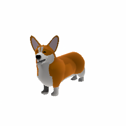 Reference corgi image in 2D