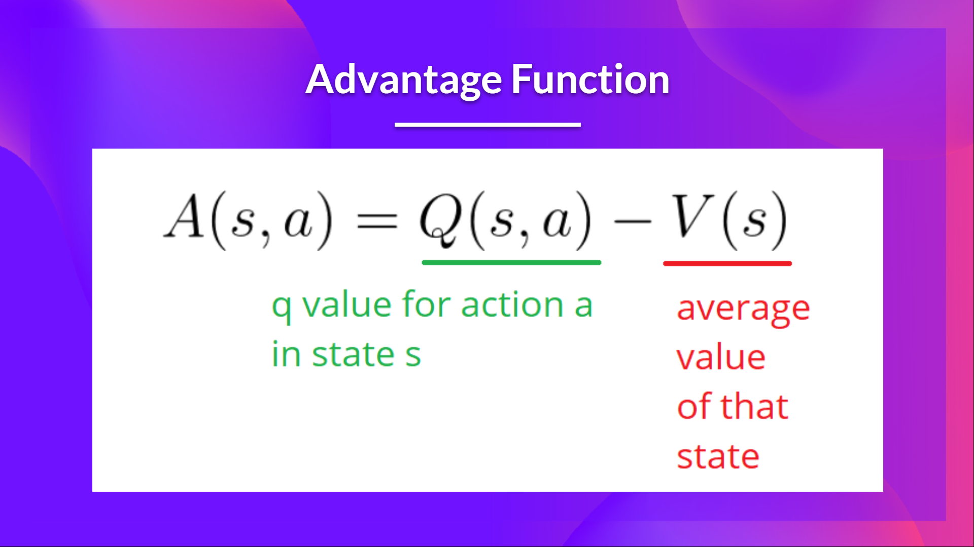 Advantage Function