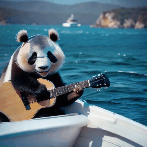 panda playing a guitar