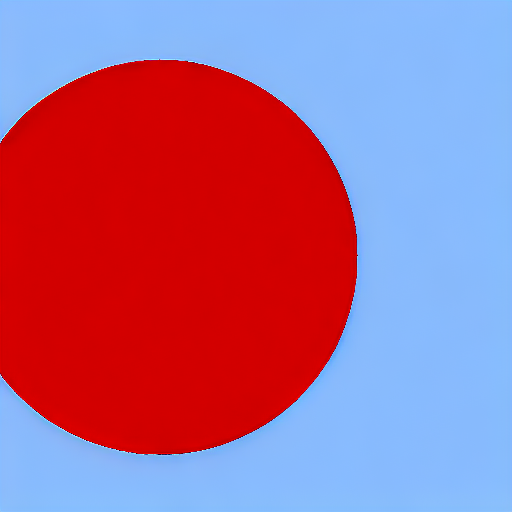 red circle with blue background