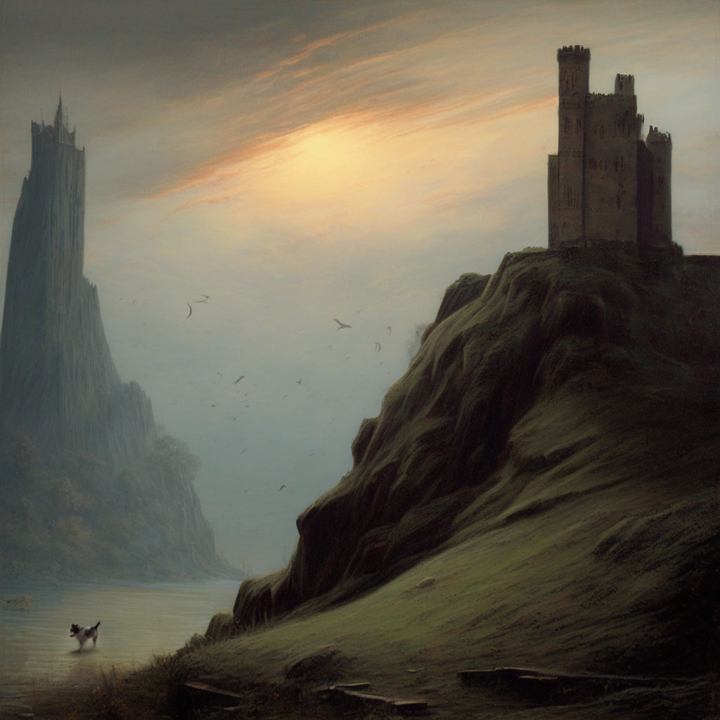 castle with dog