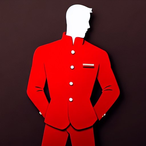 A man wearing a red uniform