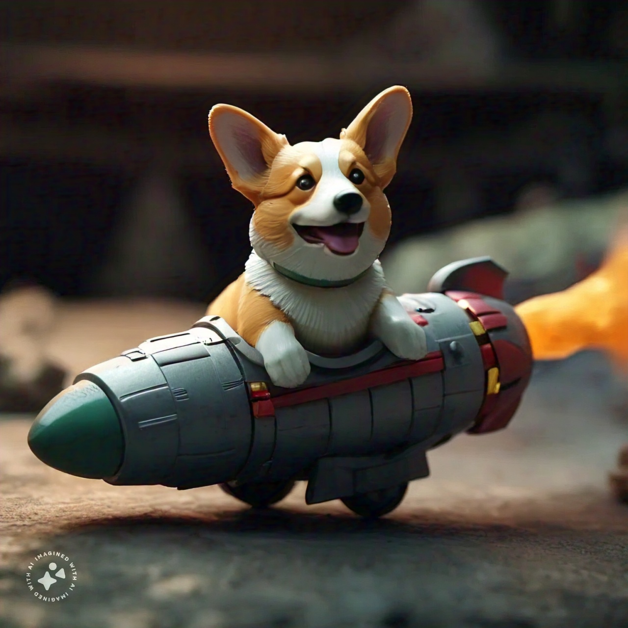 Corgi riding a rocket.jpeg