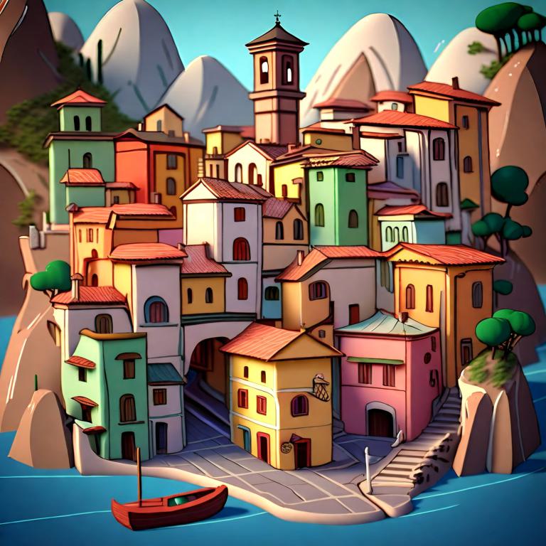 Little italian town, hand-painted style.jpg