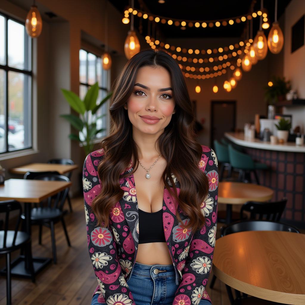 soulday style, beautiful woman with decorative clothing sitting in a coffee shop.jpg