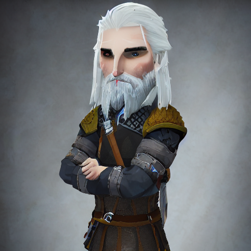 Geralt of Rivia in Monkey Island Style