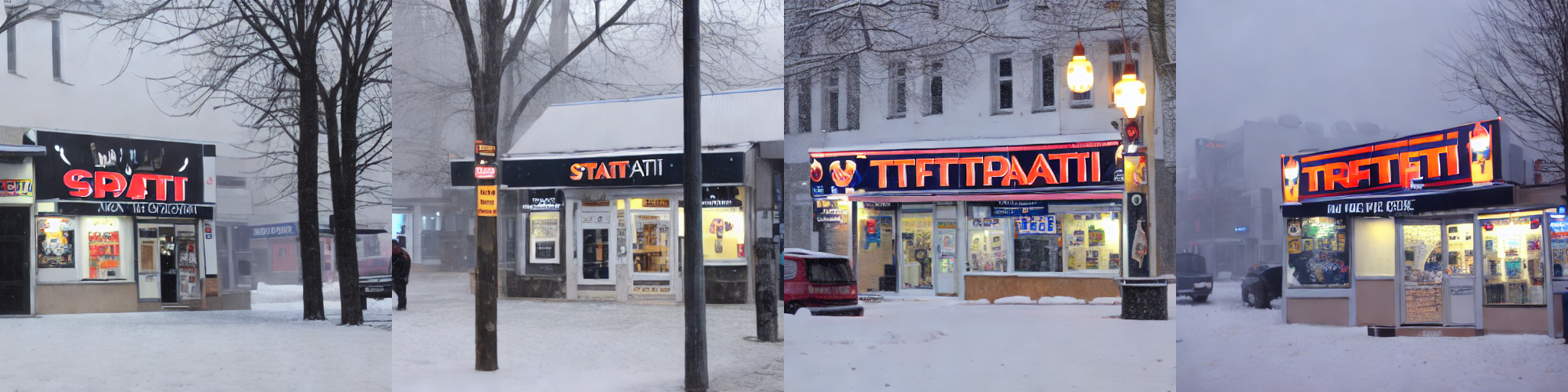 a picture of spaeti store in the snow