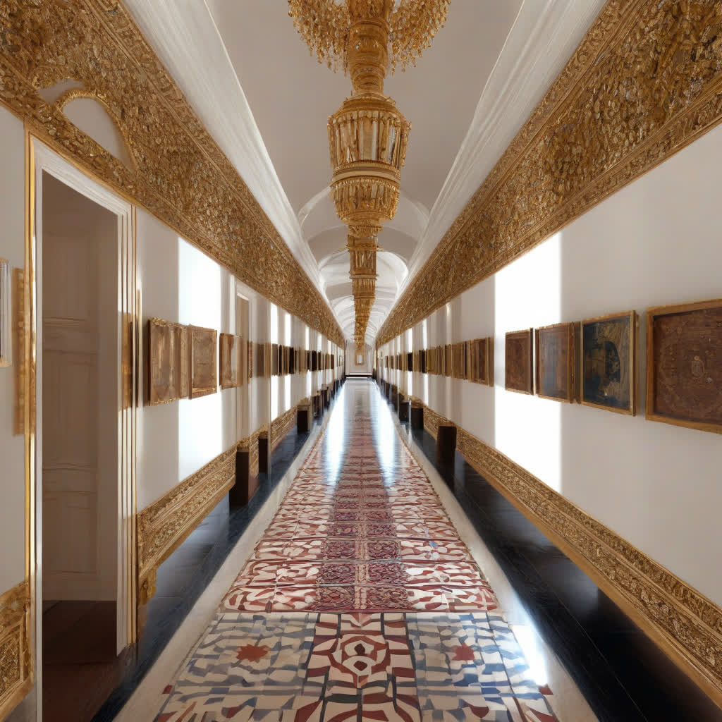 A corridor with a perspective illusion