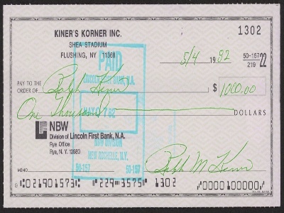 bank cheque