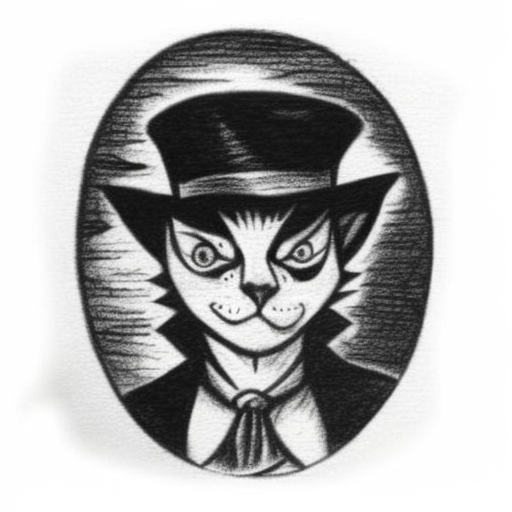 40249-462776929-a drawing of a cat wearing a tophat, hpchapter, black and white.png