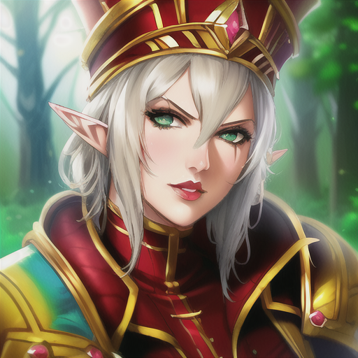 01095-1501953711-sbwhitemane leaning forward, princess, 1girl, solo,elf in forest , leather armor, large eyes, (ice green eyes_1.1), lush,  blond.png