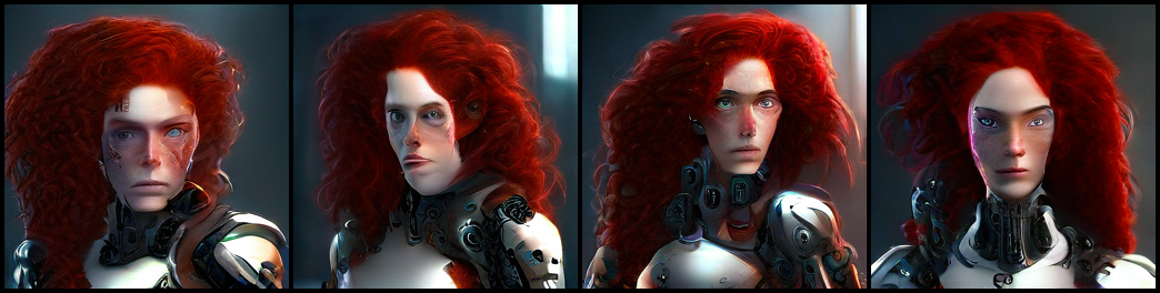 a woman cyborg with red curly hair, 8k_cfg_9.5_seed_11.png