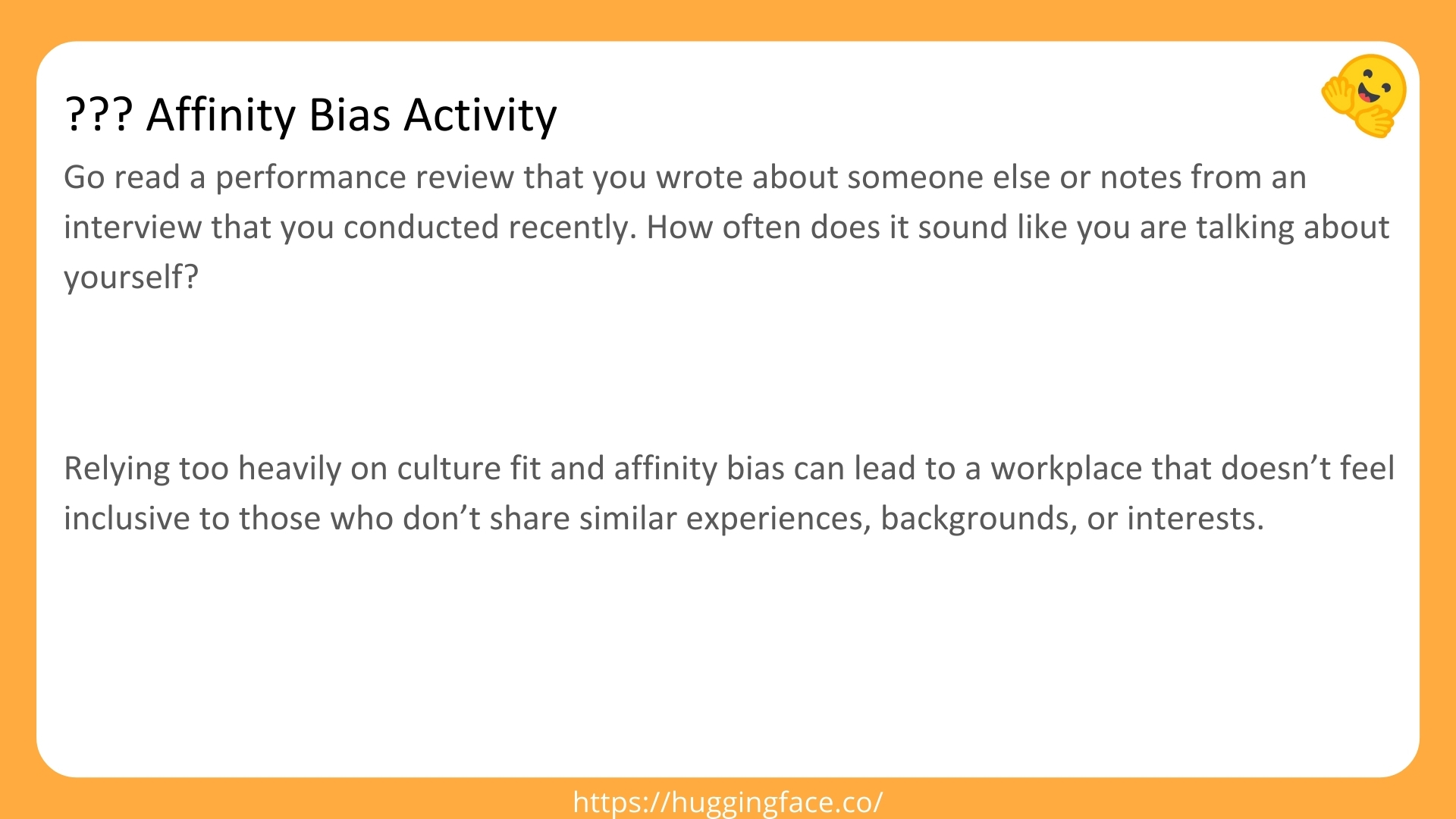 Affinity Bias Activity