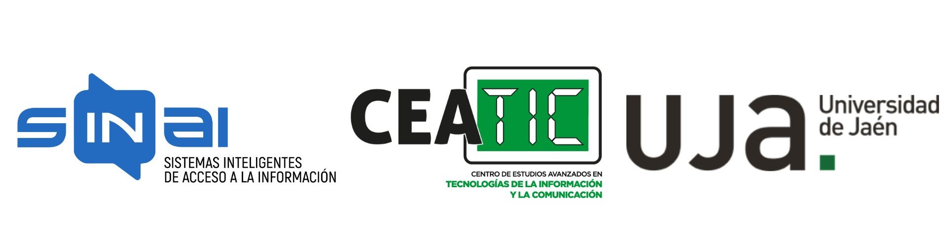 SINAI research group logo, CEATC's logo and the logo of the University of Jaén