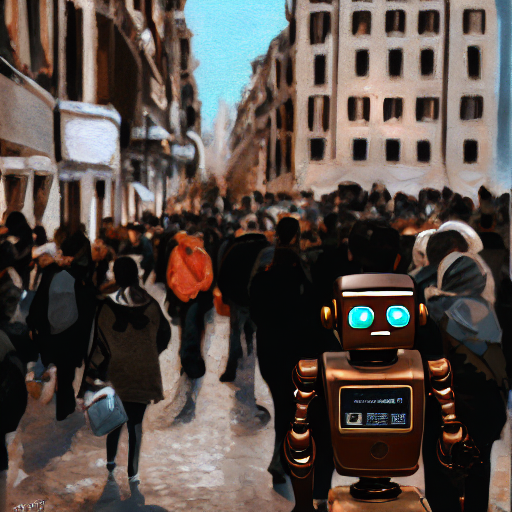 ddpm_sega_painting_of_a_robot_wearing_a_brown_hoodie_in_a_crowded_street.png