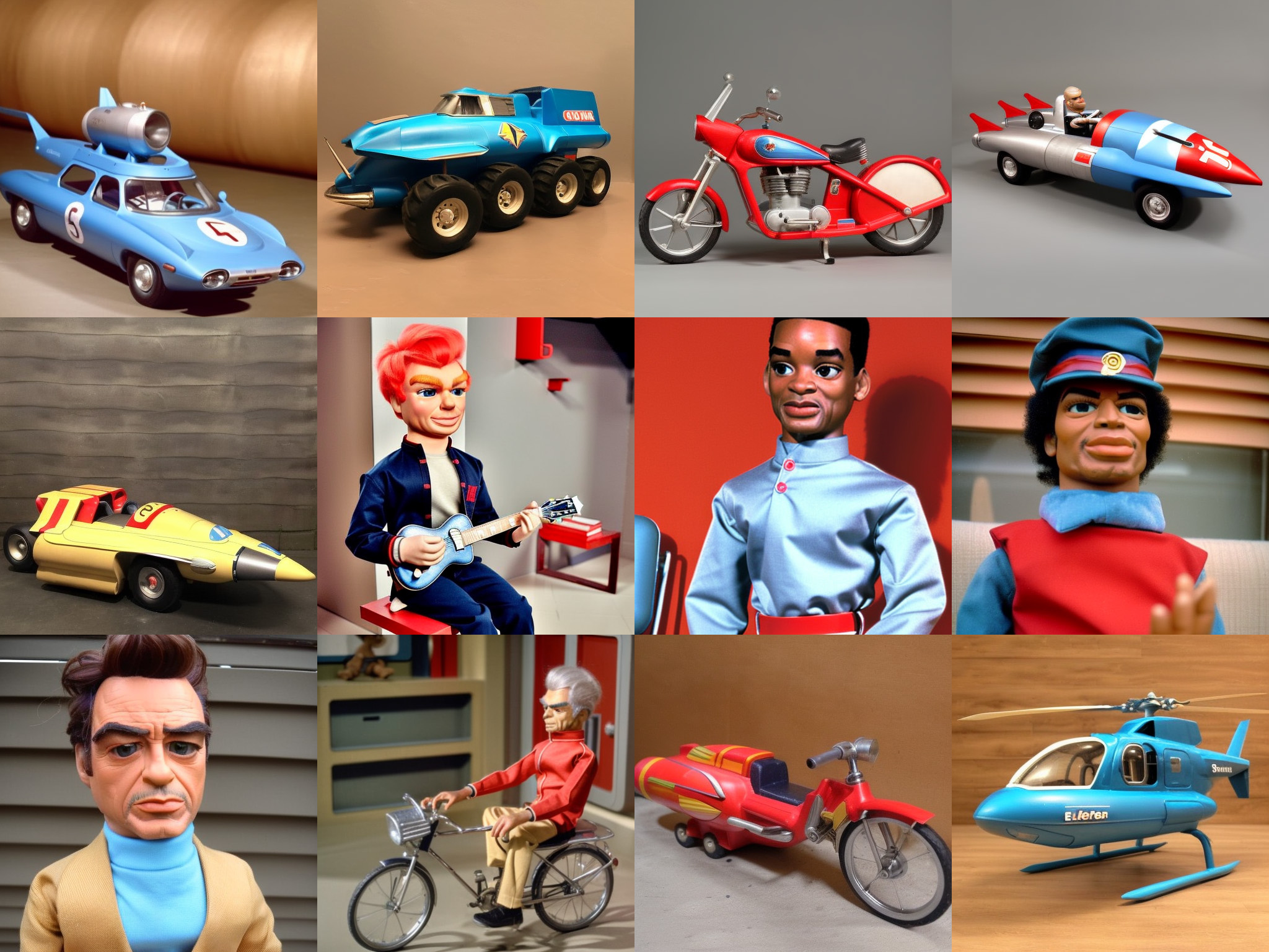 Example of images created using Supermarionation model.
